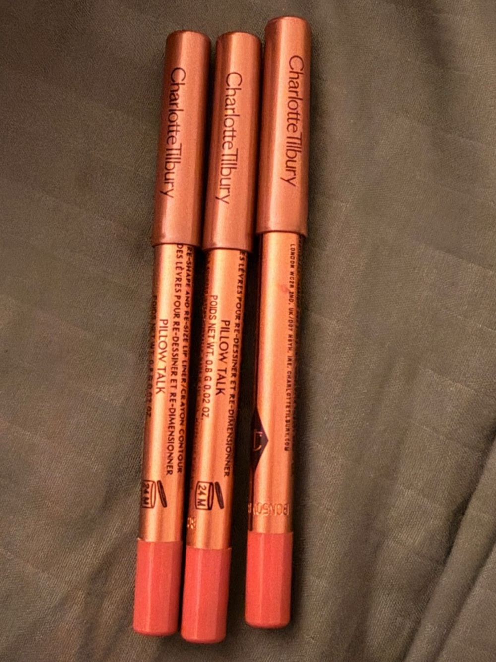Charlotte Tilbury Pillow Talk Lip Liners Coral Pink (SET of 3)